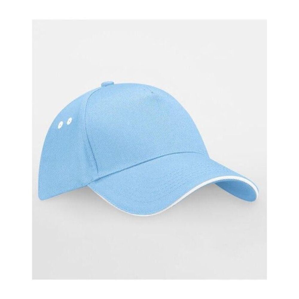 Beechfield Unisex Adult Ultimate Sandwich Peak Cap / Sky/White